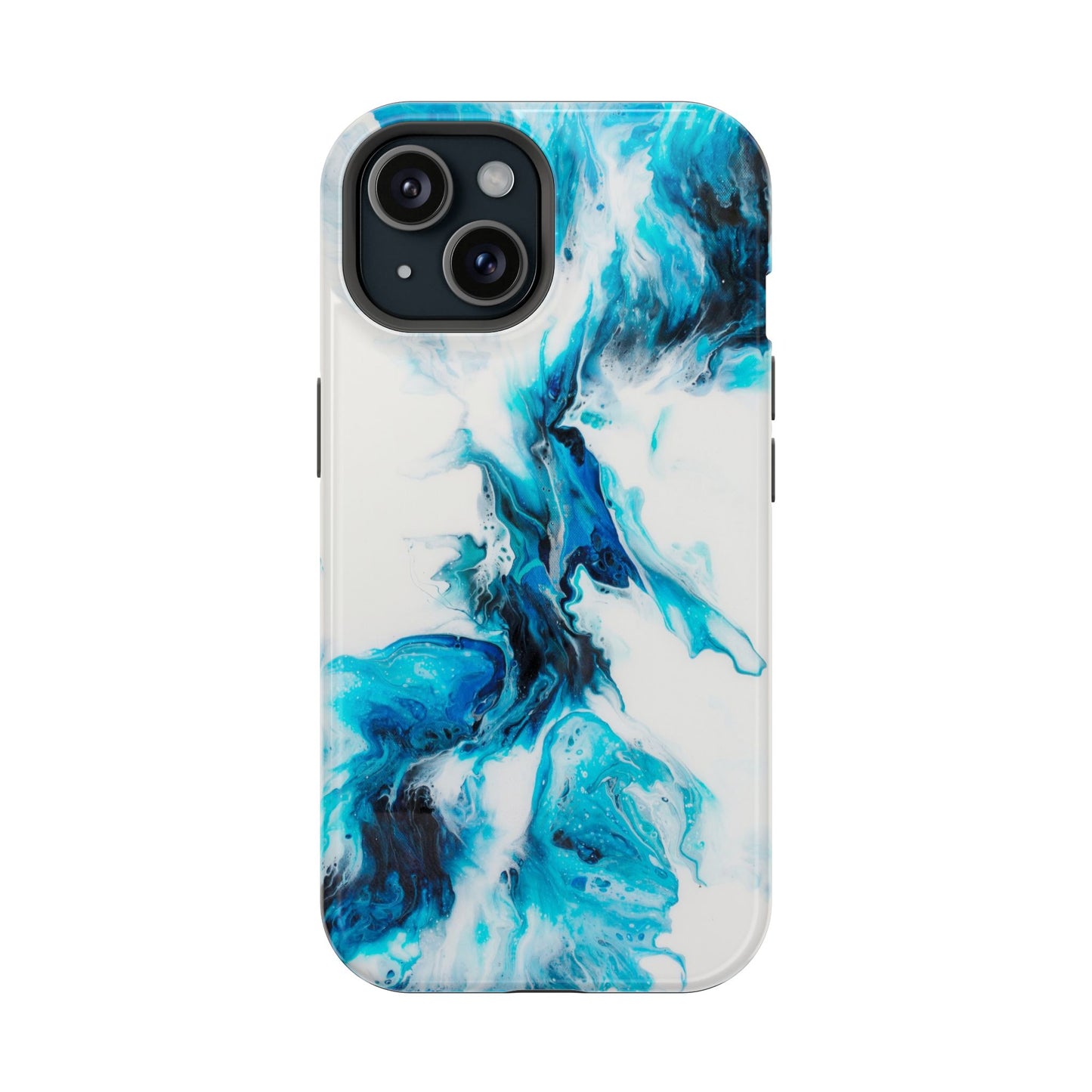 Electric Blue Splash Marble Phone Case – MagSafe Compatible for iPhone & Samsung Galaxy