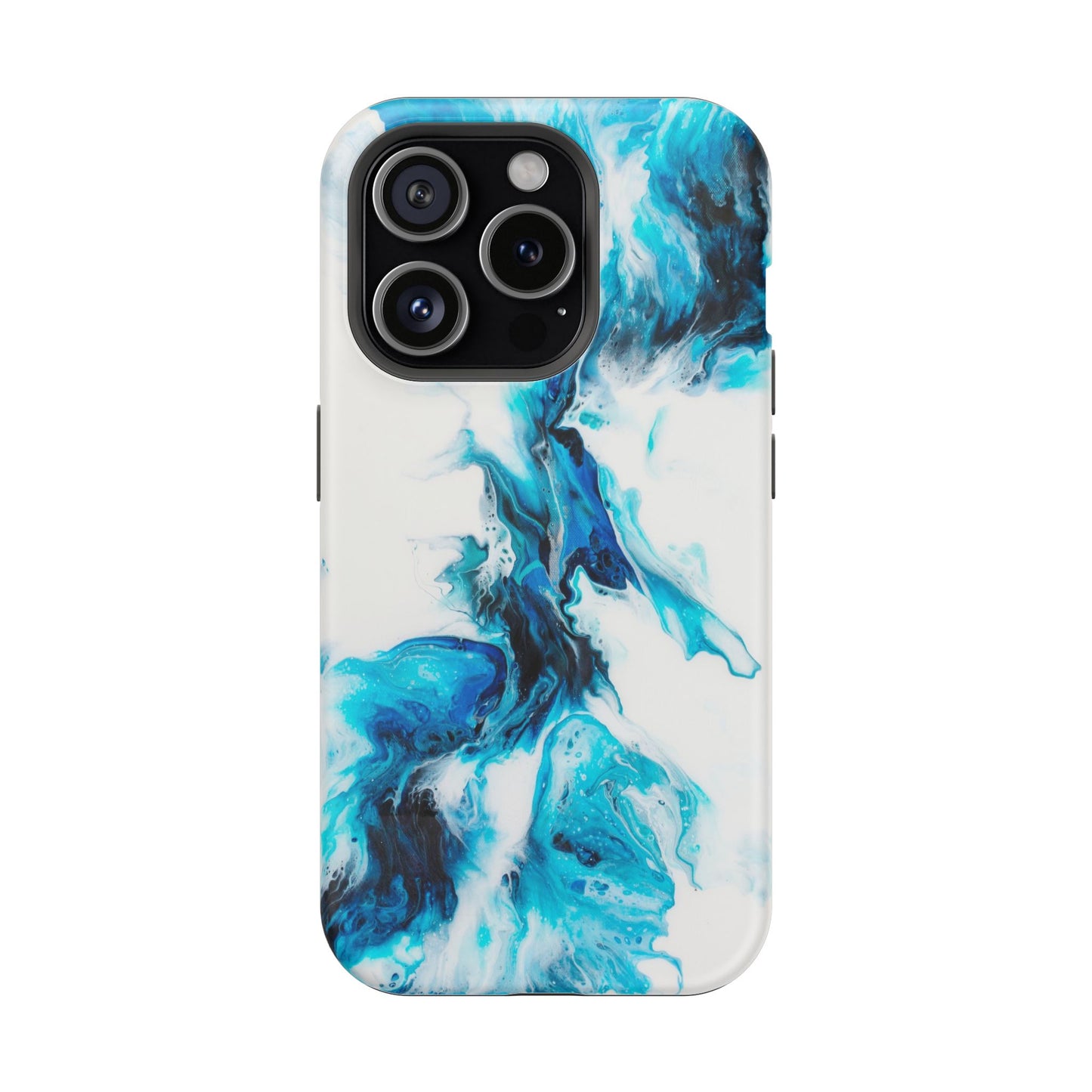 Electric Blue Splash Marble Phone Case – MagSafe Compatible for iPhone & Samsung Galaxy