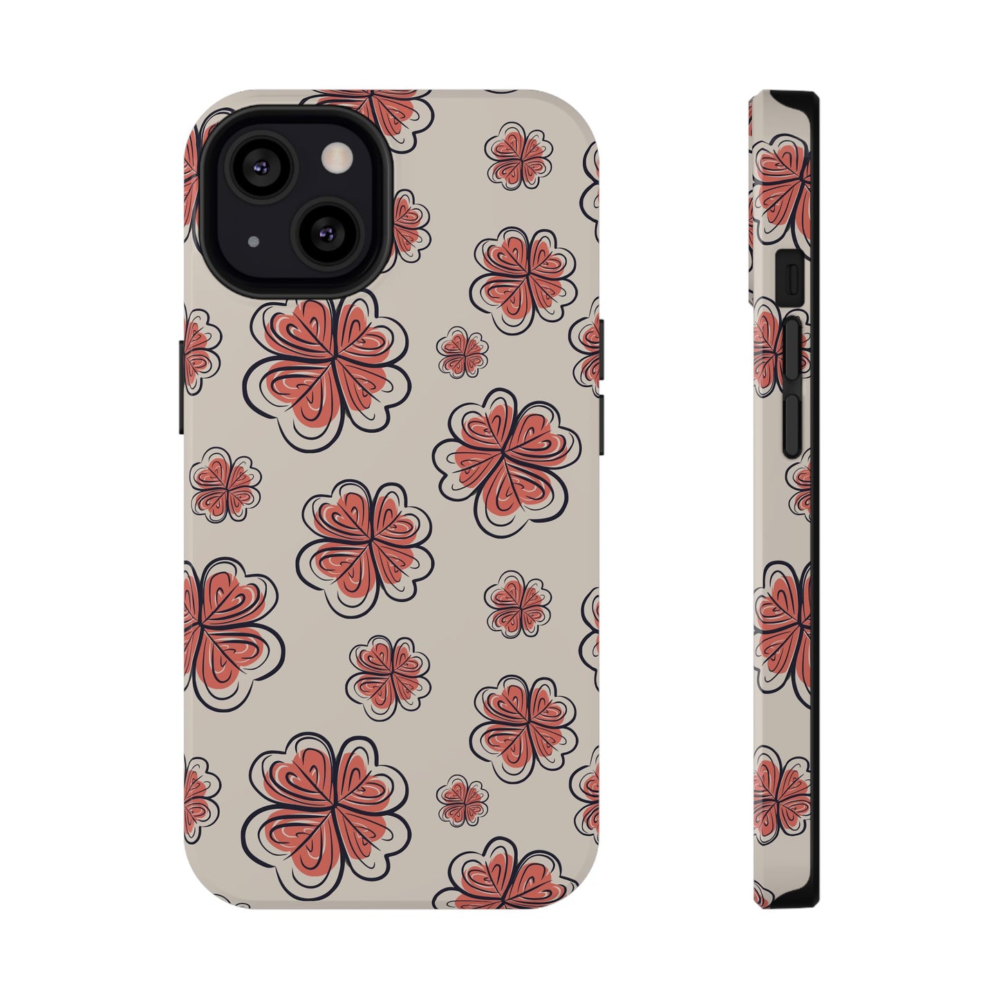 Whimsical Clover Bloom Phone Case – MagSafe Compatible for iPhone & Samsung Galaxy