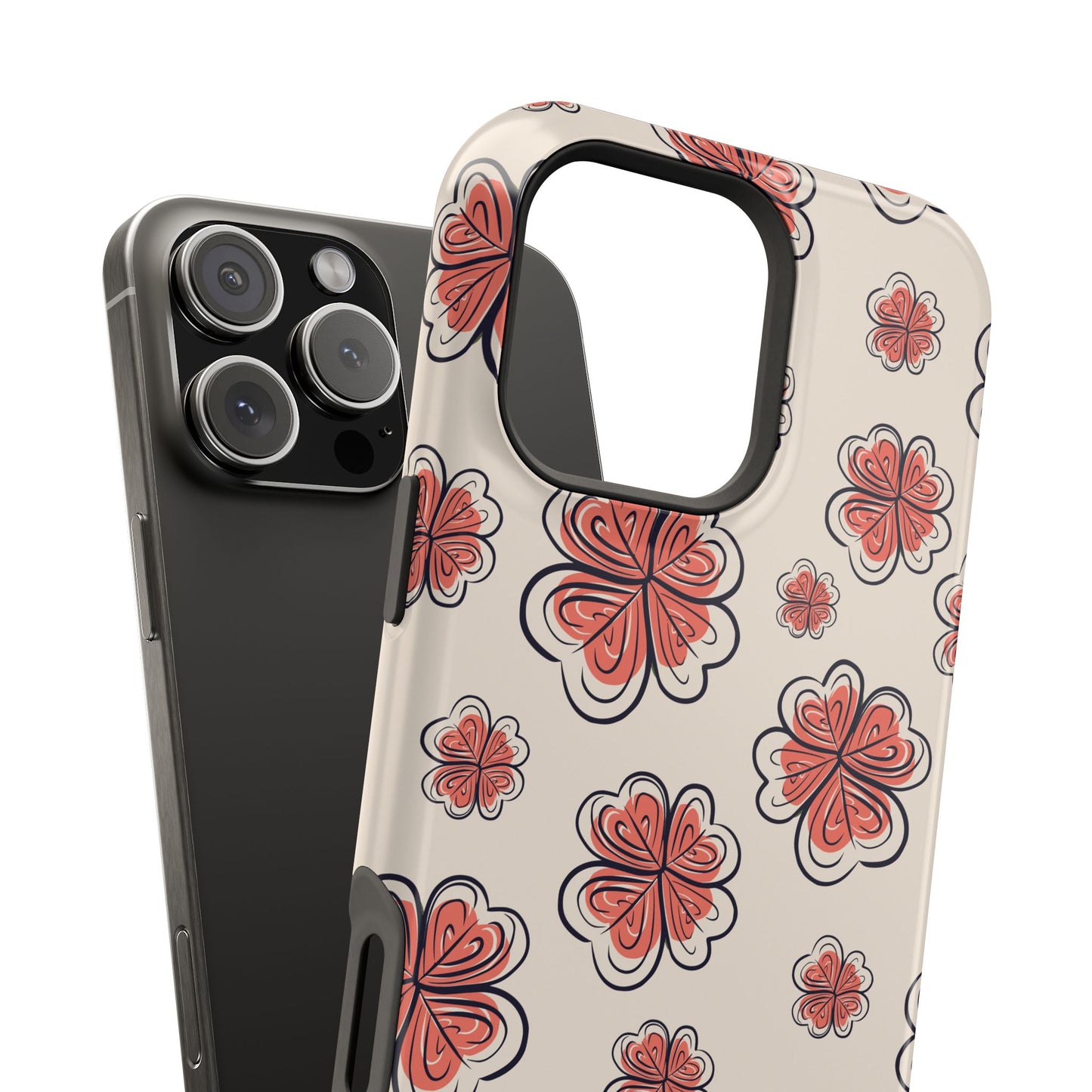 Whimsical Clover Bloom Phone Case – MagSafe Compatible for iPhone & Samsung Galaxy