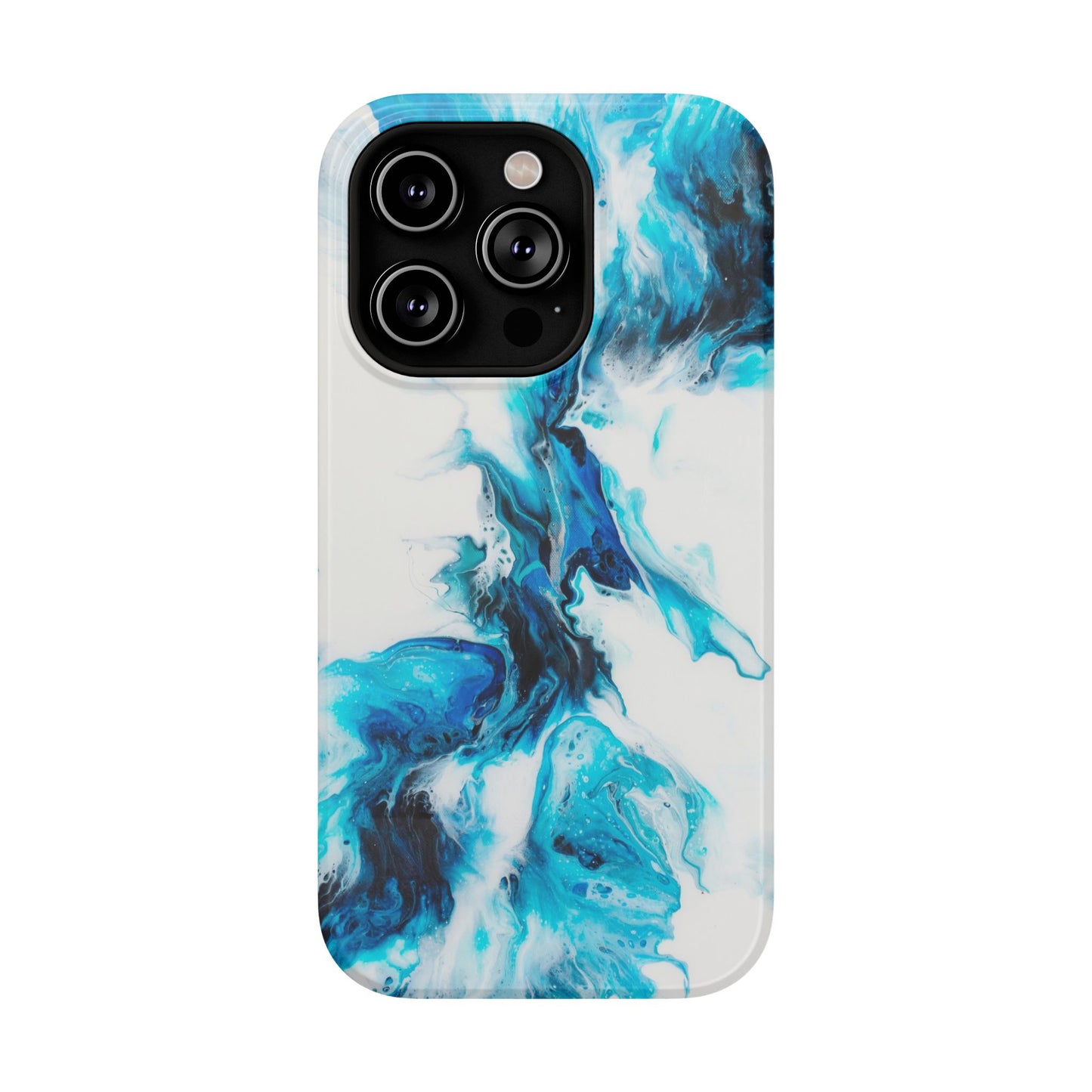 Electric Blue Splash Marble Phone Case – MagSafe Compatible for iPhone & Samsung Galaxy