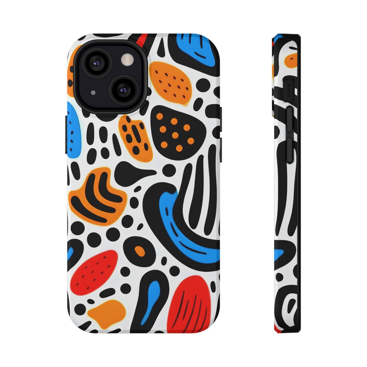 Colorful Abstract Doodle Phone Case – MagSafe Compatible for iPhone & Samsung Galaxy