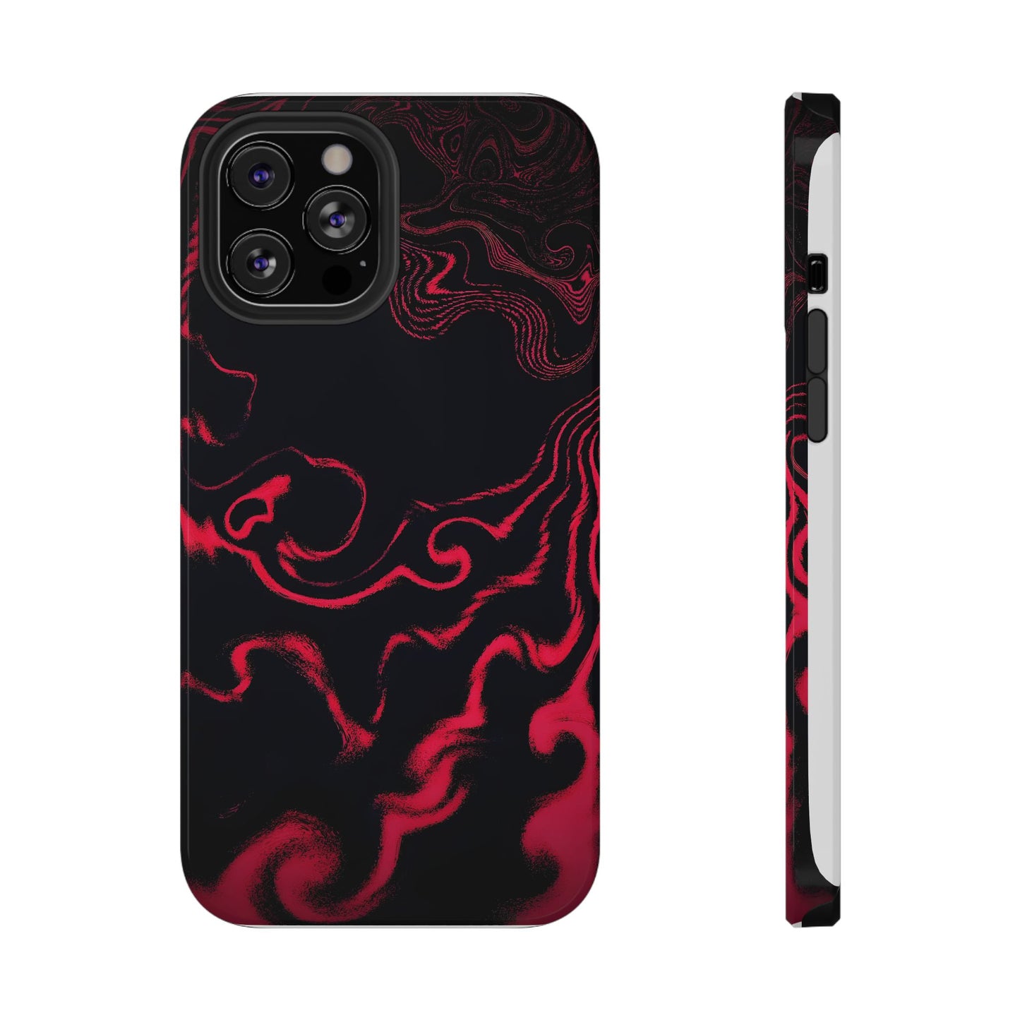 Crimson Smoke Abstract Phone Case – MagSafe Compatible for iPhone & Samsung Galaxy