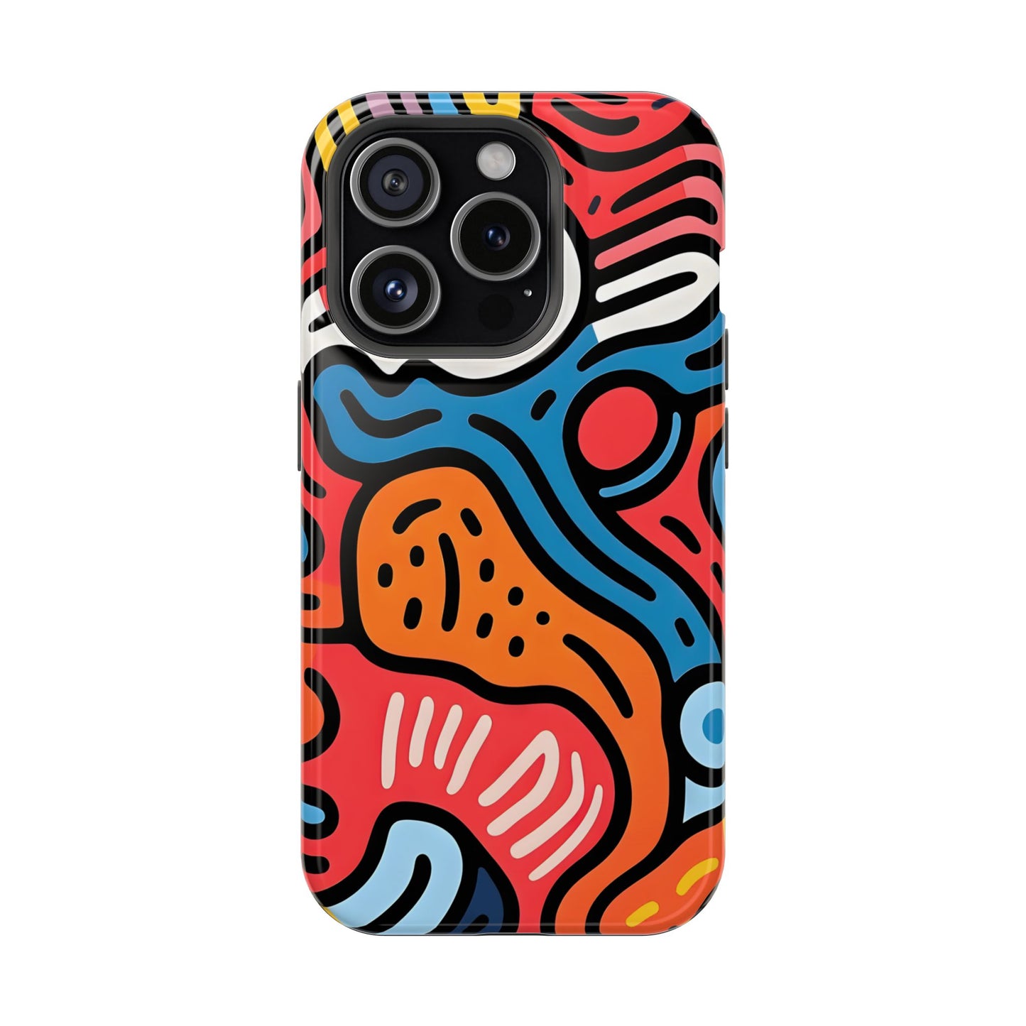 Bold Abstract Doodle Phone Case – MagSafe Compatible for iPhone & Samsung Galaxy