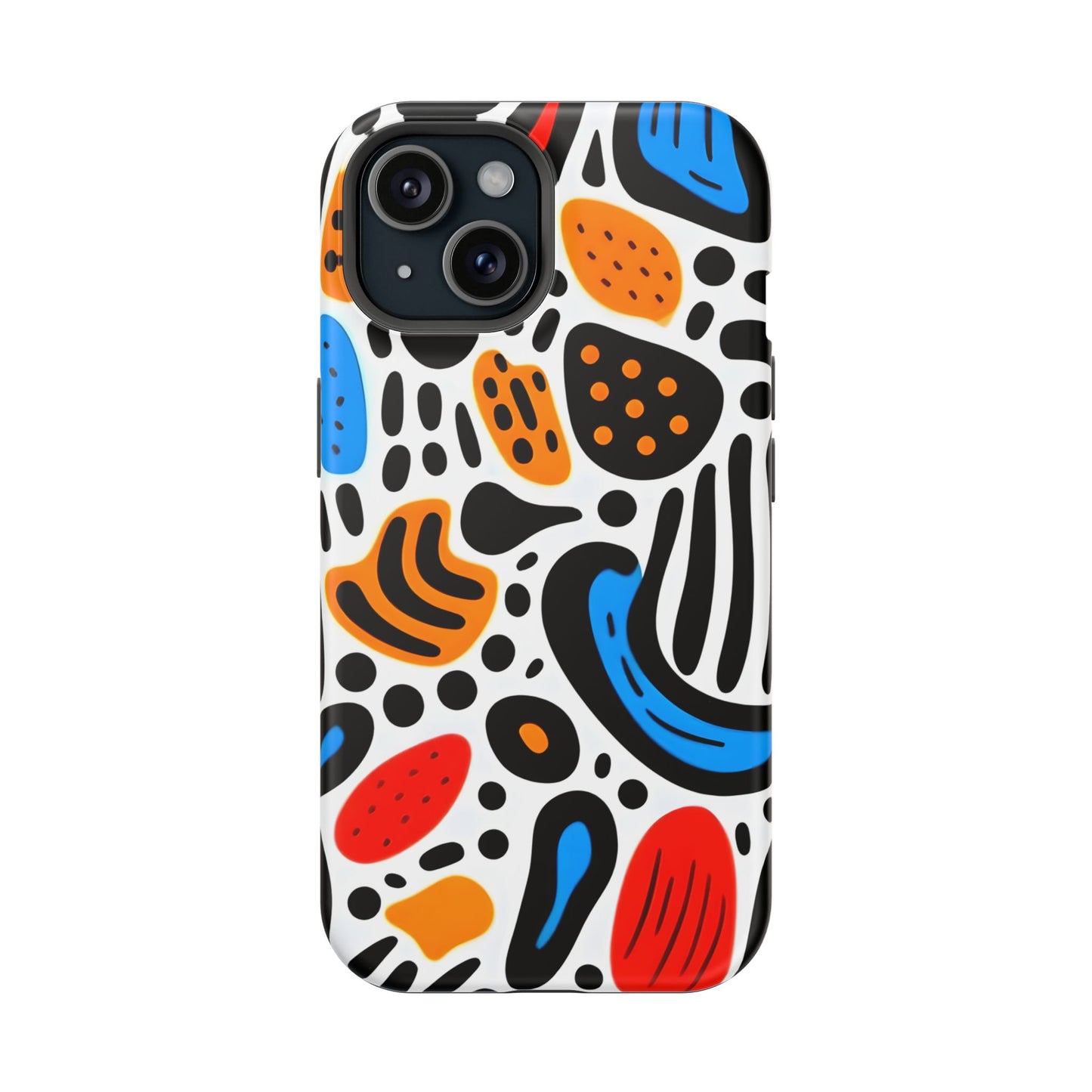 Colorful Abstract Doodle Phone Case – MagSafe Compatible for iPhone & Samsung Galaxy