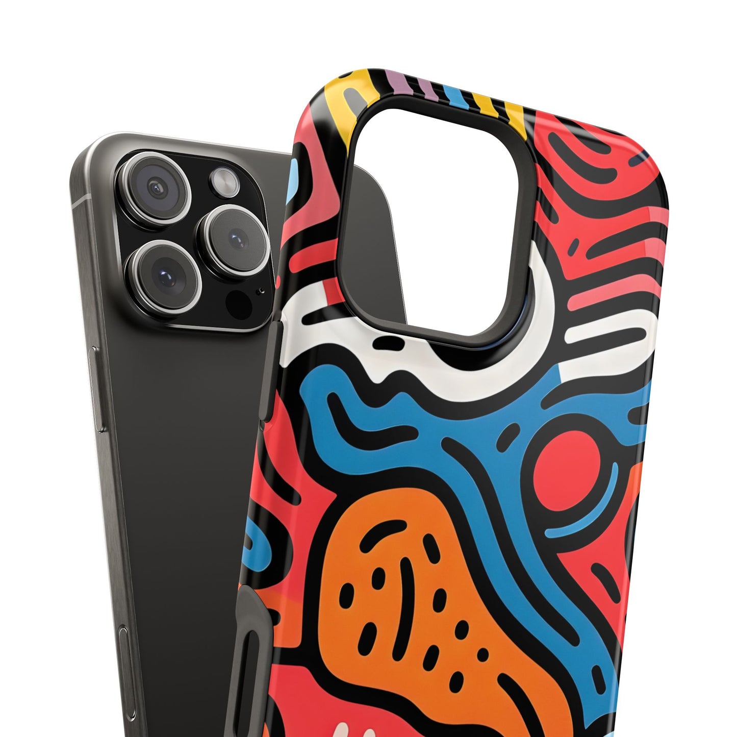 Bold Abstract Doodle Phone Case – MagSafe Compatible for iPhone & Samsung Galaxy