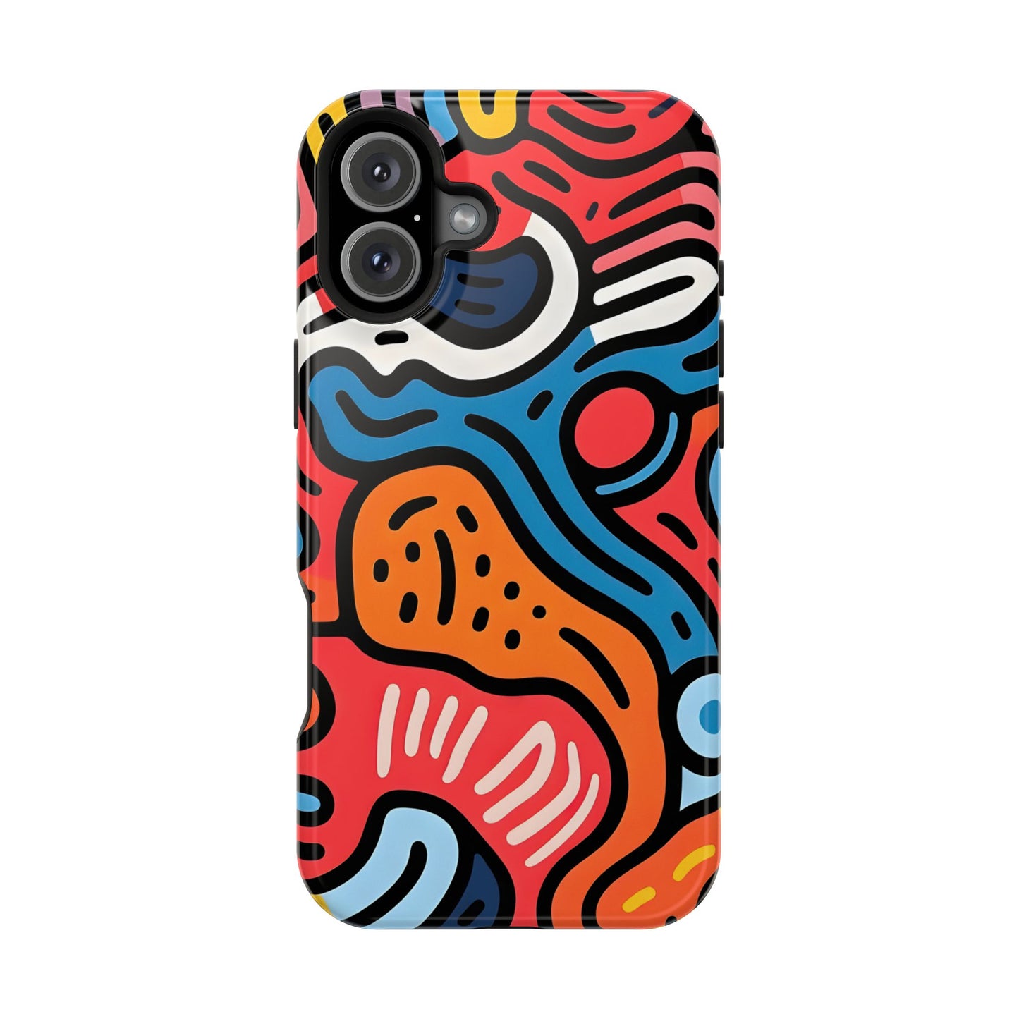 Bold Abstract Doodle Phone Case – MagSafe Compatible for iPhone & Samsung Galaxy