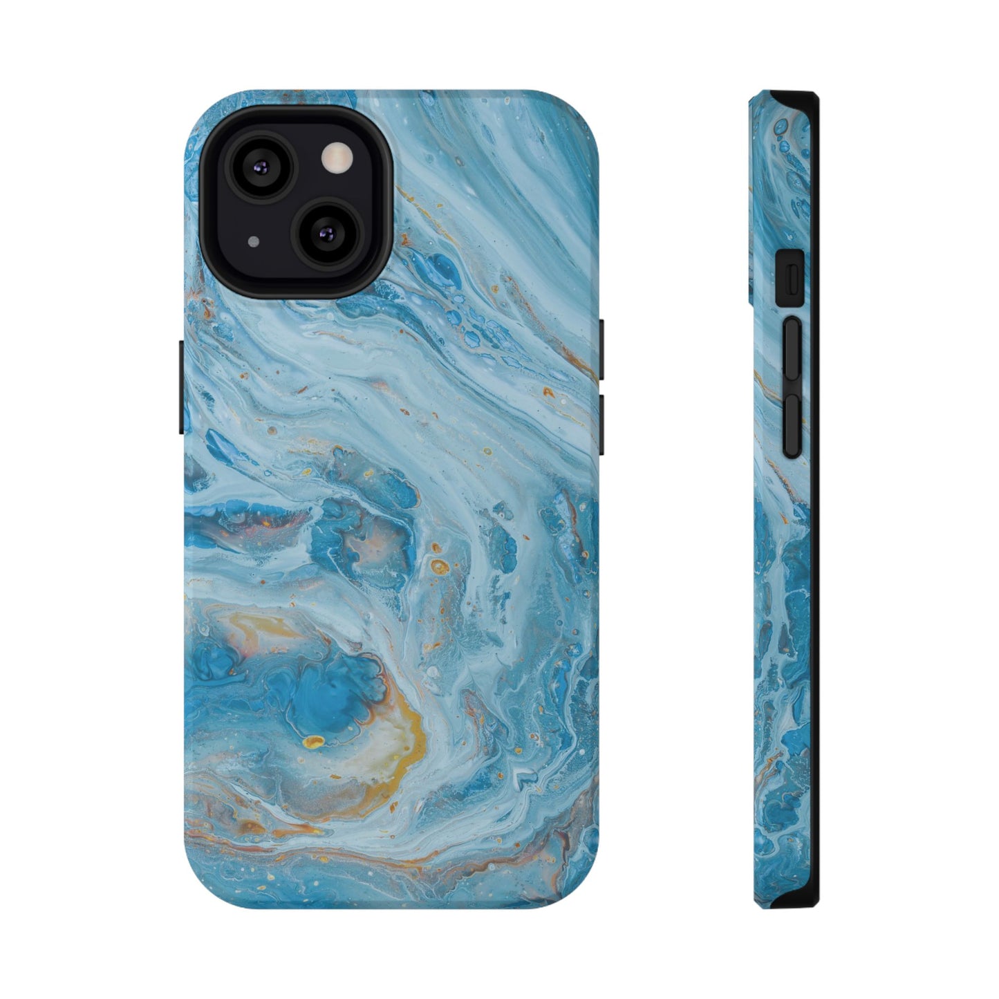 Ocean Swirl Blue Marble Phone Case – MagSafe Compatible for iPhone & Samsung Galaxy