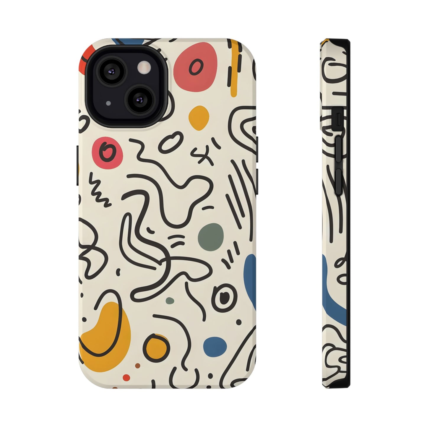 Abstract Doodle Art Phone Case – MagSafe Compatible for iPhone & Samsung Galaxy
