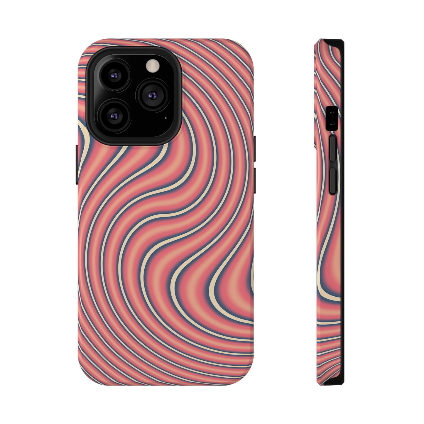 Hypnotic Wave Optical Illusion Phone Case – MagSafe Compatible for iPhone & Samsung Galaxy