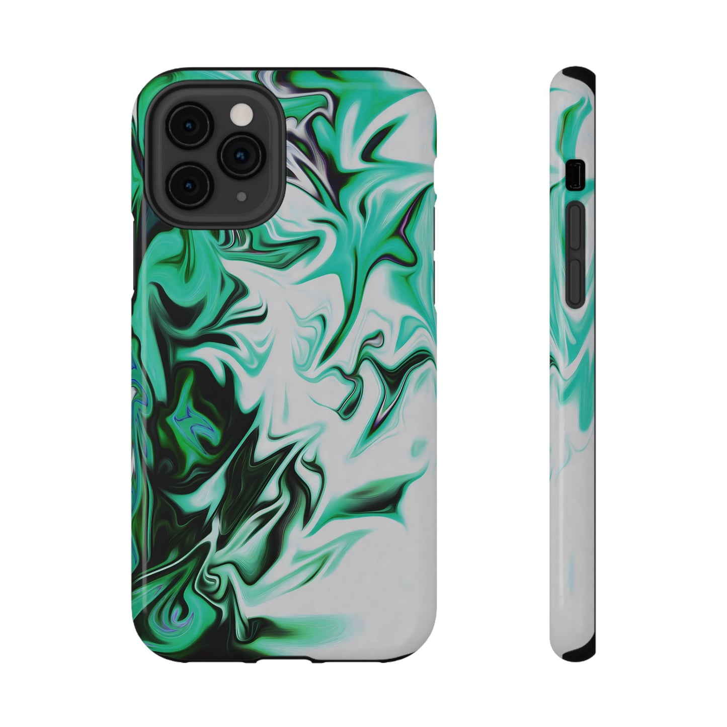 Emerald Green Marble Swirl Phone Case – MagSafe Compatible for iPhone & Samsung Galaxy