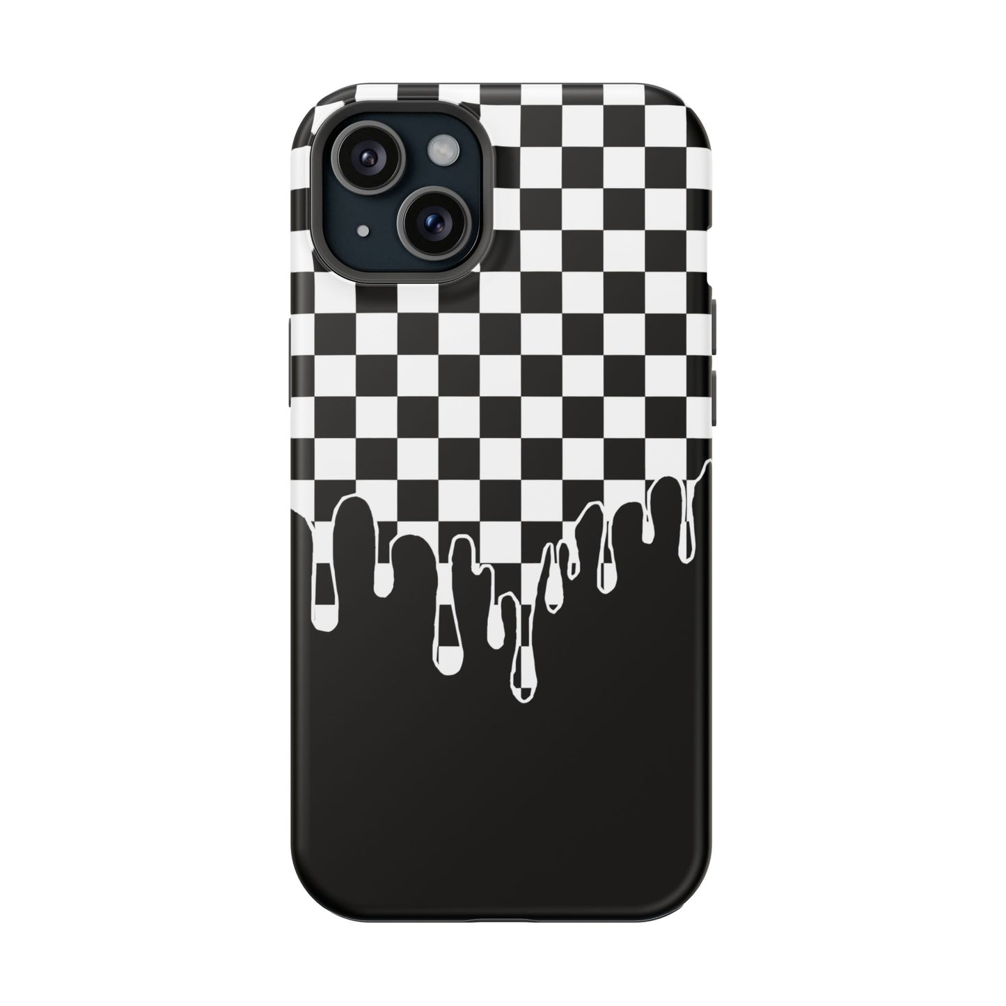 Dripping Checkerboard Phone Case – MagSafe Compatible for iPhone & Samsung Galaxy