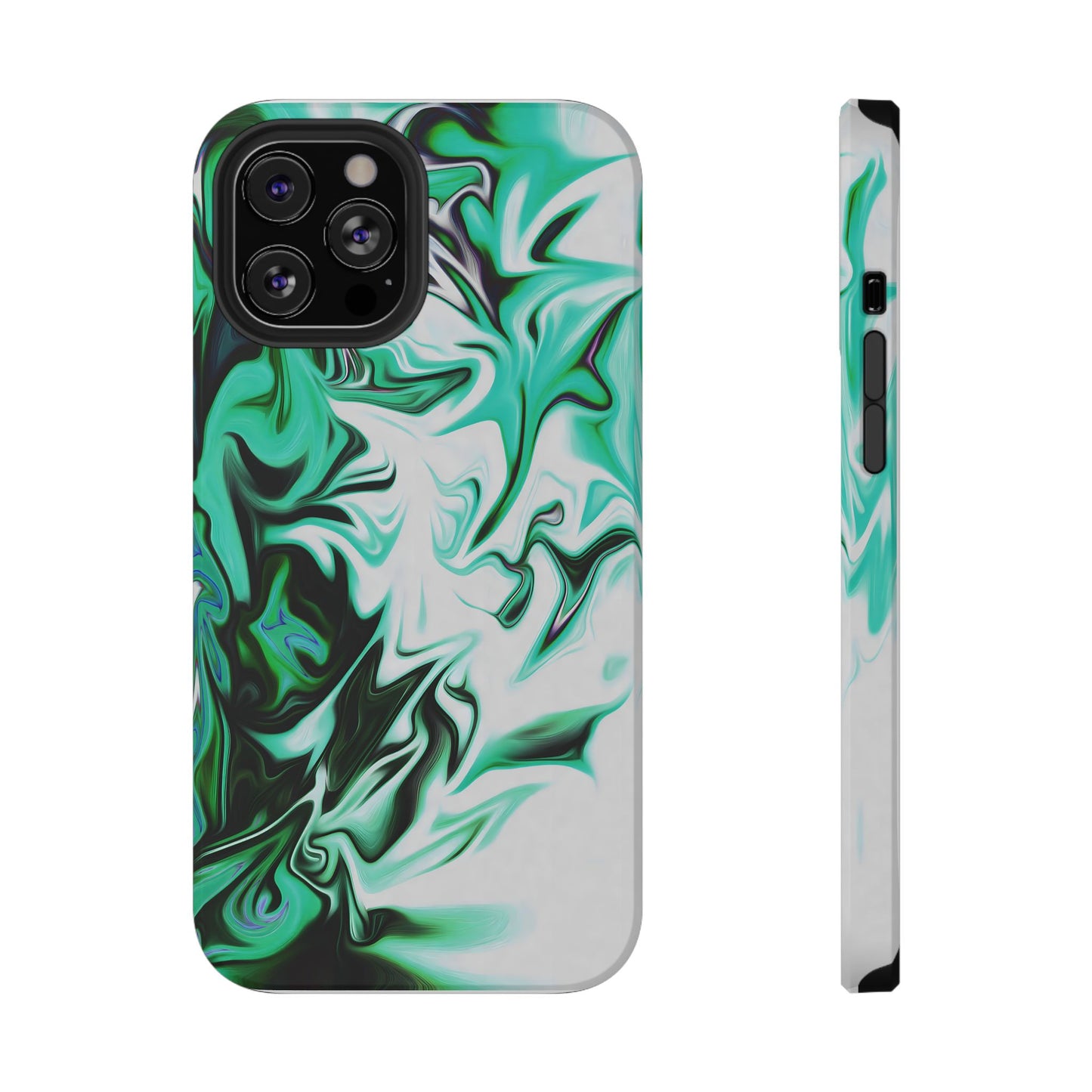 Emerald Green Marble Swirl Phone Case – MagSafe Compatible for iPhone & Samsung Galaxy