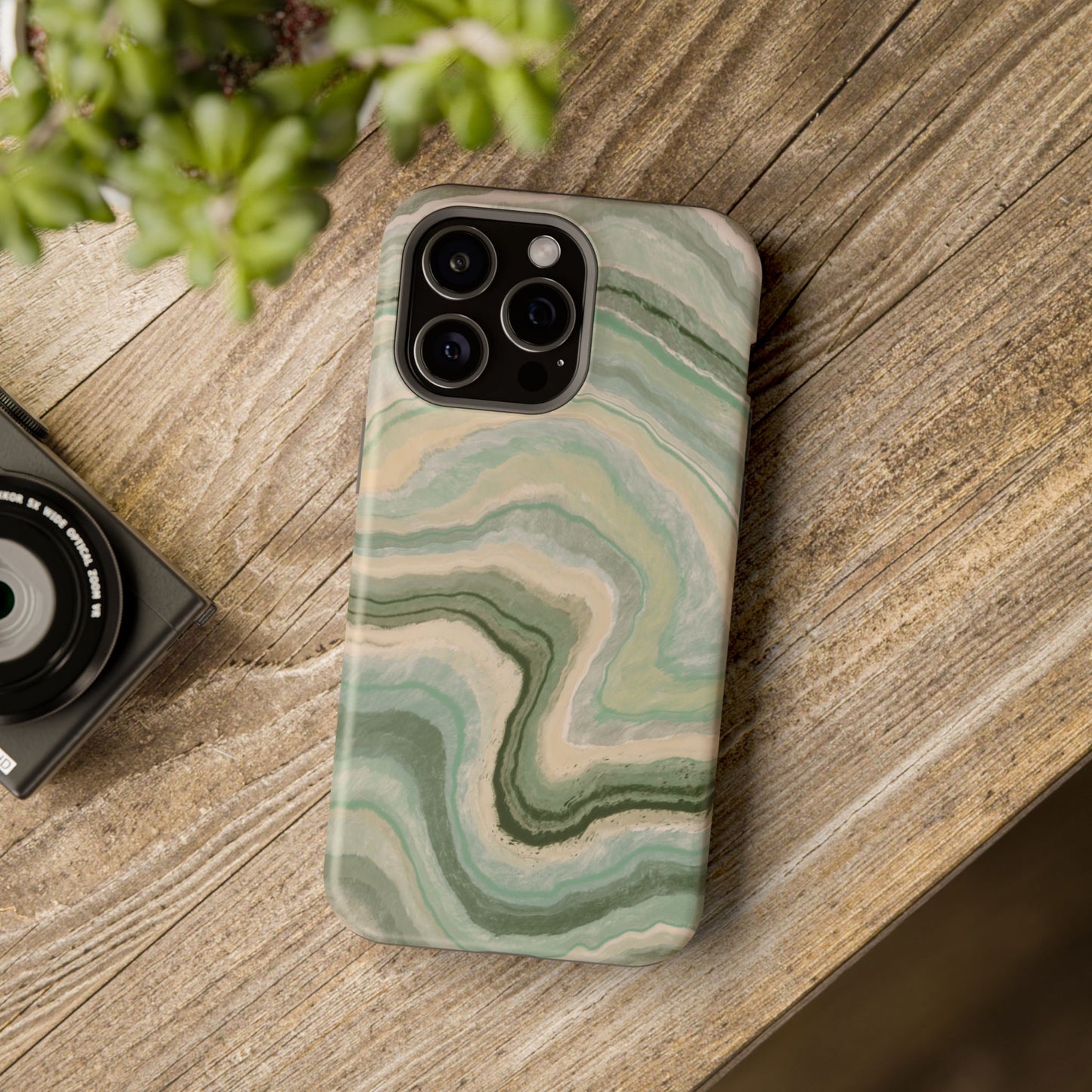 Earthy Agate Stone Phone Case – MagSafe Compatible for iPhone & Samsung Galaxy