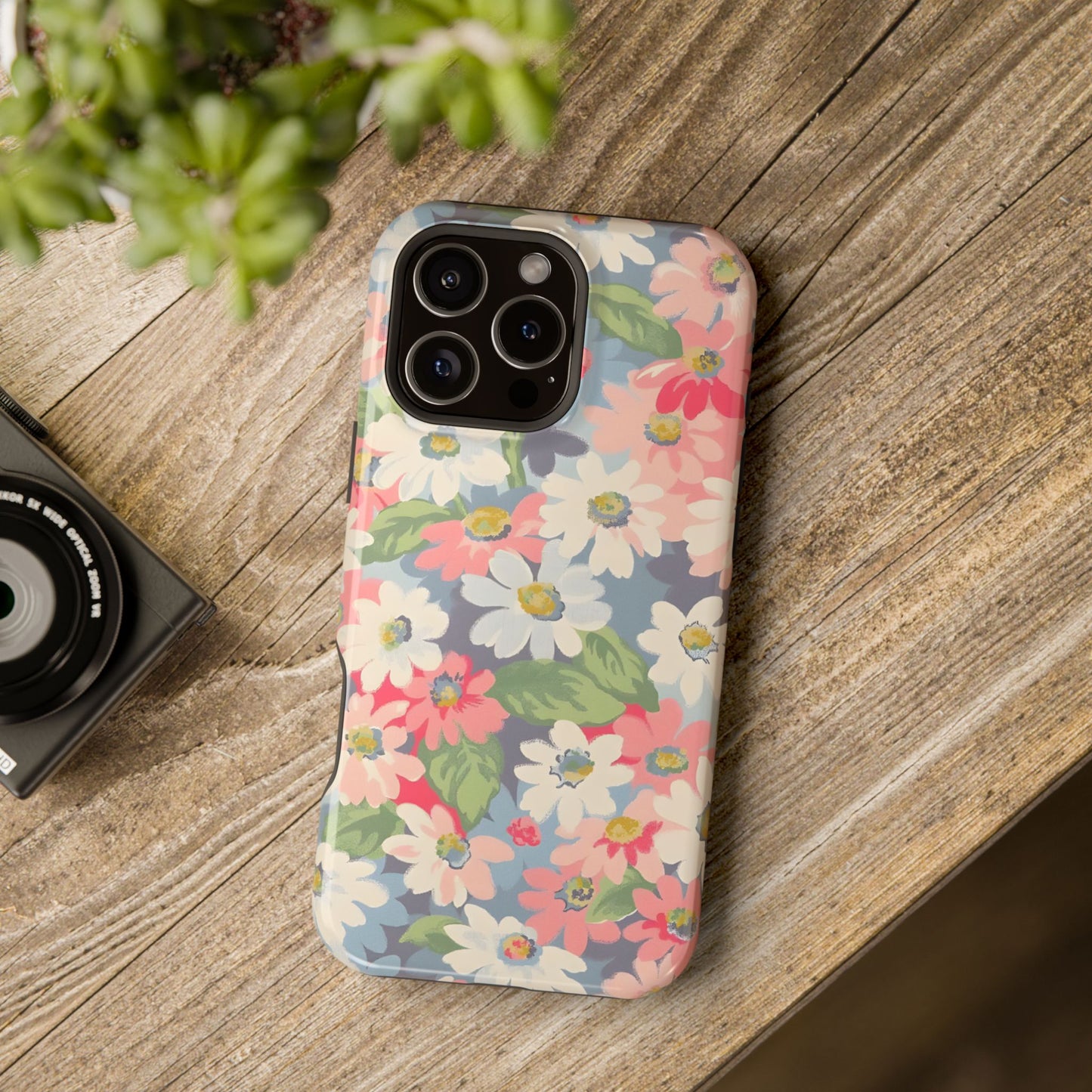 Vintage Floral Daisy Phone Case – MagSafe Compatible for iPhone & Samsung Galaxy