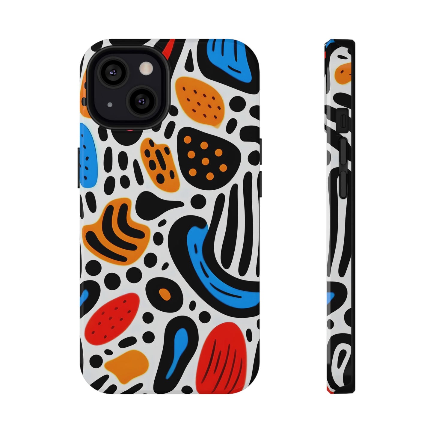 Colorful Abstract Doodle Phone Case – MagSafe Compatible for iPhone & Samsung Galaxy