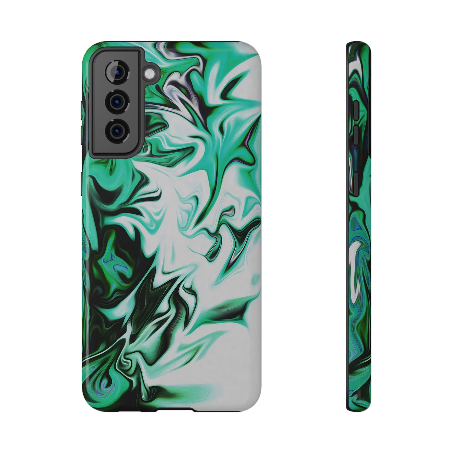 Emerald Green Marble Swirl Phone Case – MagSafe Compatible for iPhone & Samsung Galaxy