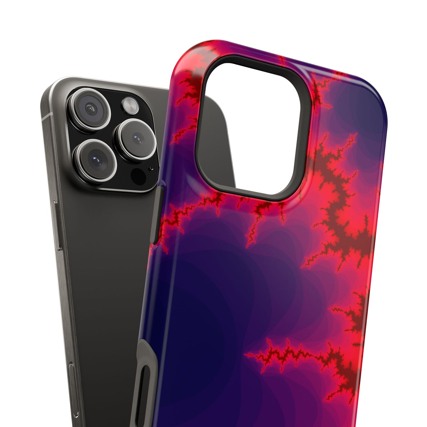 Neon Fractal Lightning Phone Case – MagSafe Compatible for iPhone & Samsung Galaxy