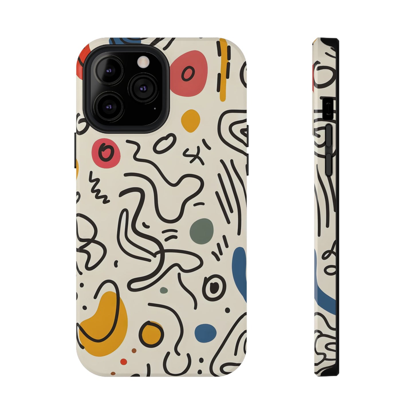 Abstract Doodle Art Phone Case – MagSafe Compatible for iPhone & Samsung Galaxy