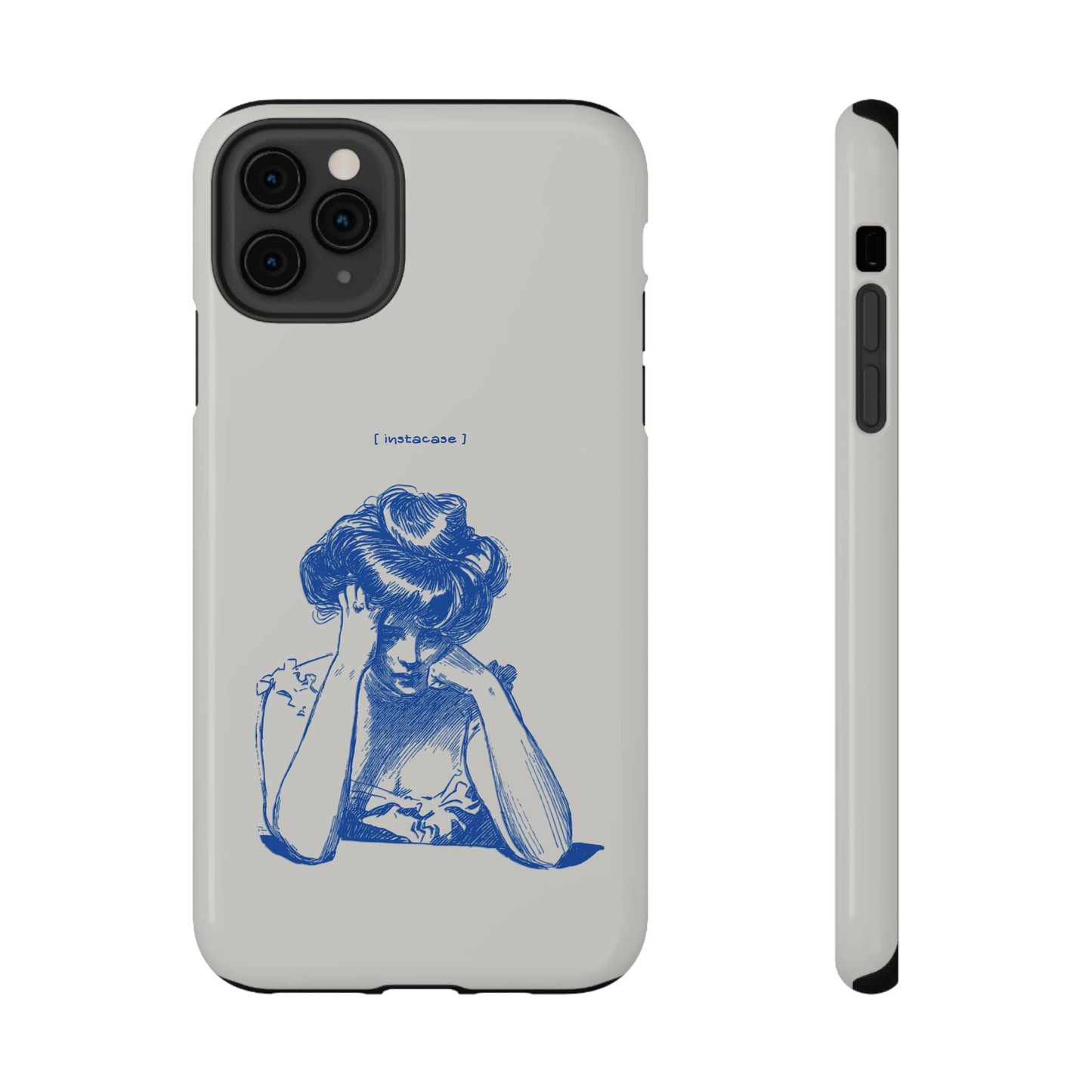 Melancholy Muse Line Art Phone Case – MagSafe Compatible for iPhone & Samsung Galaxy