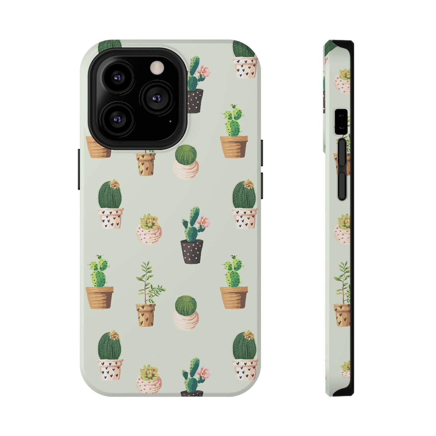 Desert Bloom Cactus Phone Case – Cute Succulent Print, MagSafe Compatible for iPhone & Samsung Galaxy