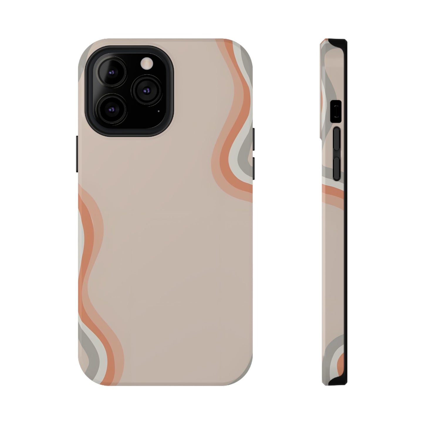 Minimalist Neutral Wavy Phone Case – MagSafe Compatible for iPhone & Samsung Galaxy