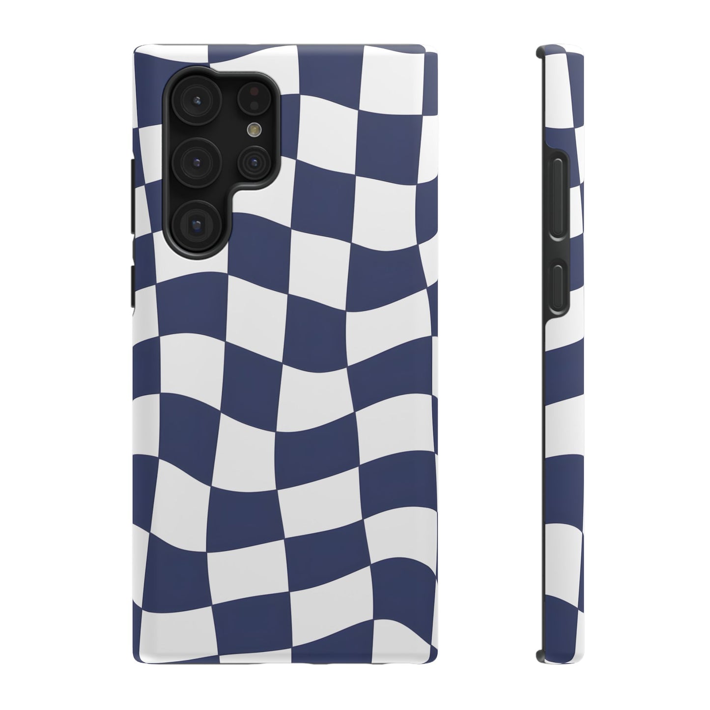 Wavy Checkerboard Phone Case – MagSafe Compatible for iPhone & Samsung Galaxy