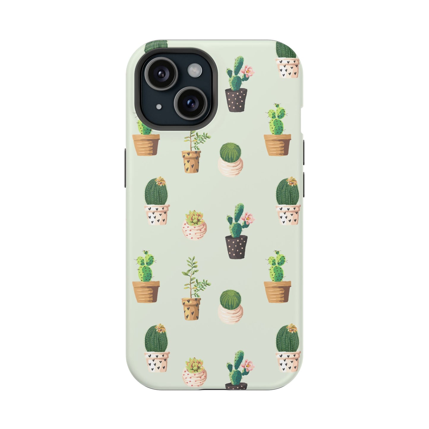 Desert Bloom Cactus Phone Case – Cute Succulent Print, MagSafe Compatible for iPhone & Samsung Galaxy