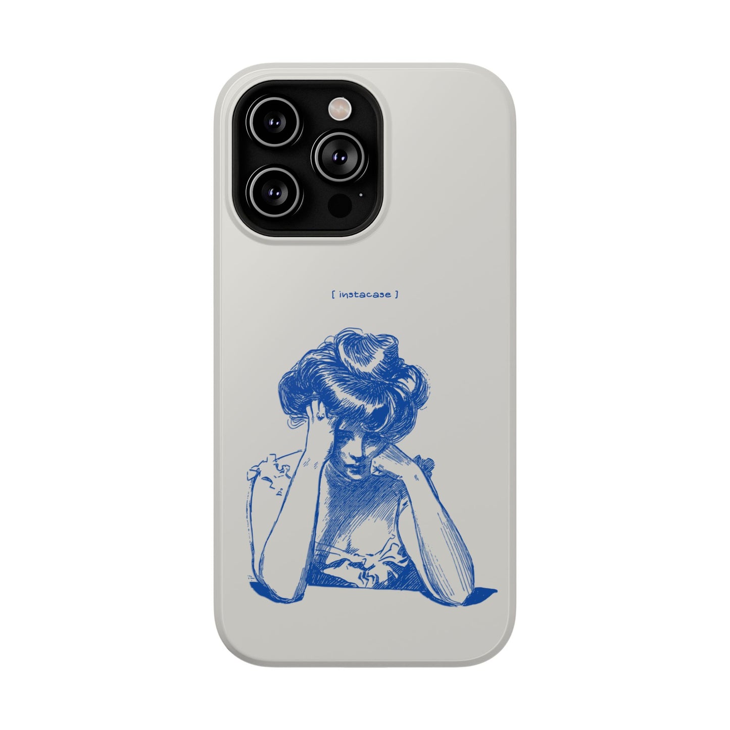 Melancholy Muse Line Art Phone Case – MagSafe Compatible for iPhone & Samsung Galaxy