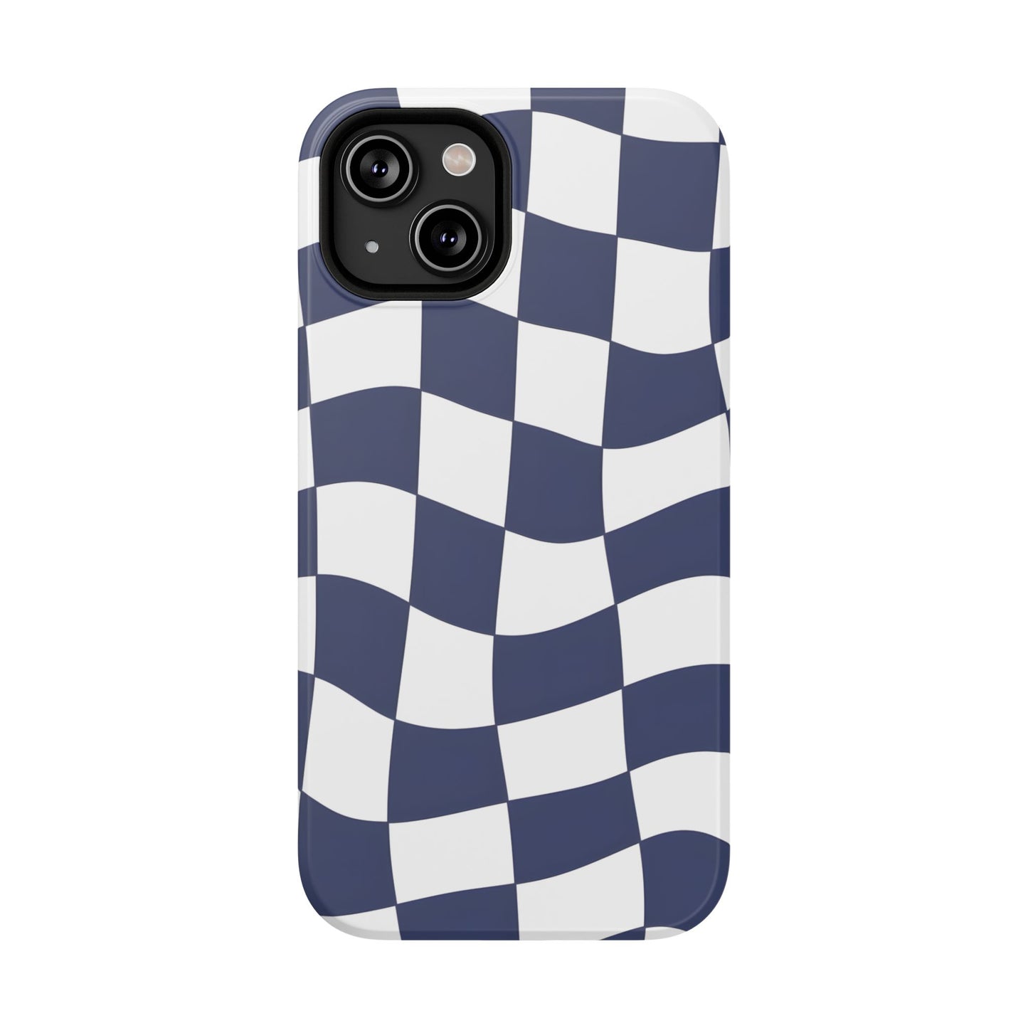 Wavy Checkerboard Phone Case – MagSafe Compatible for iPhone & Samsung Galaxy