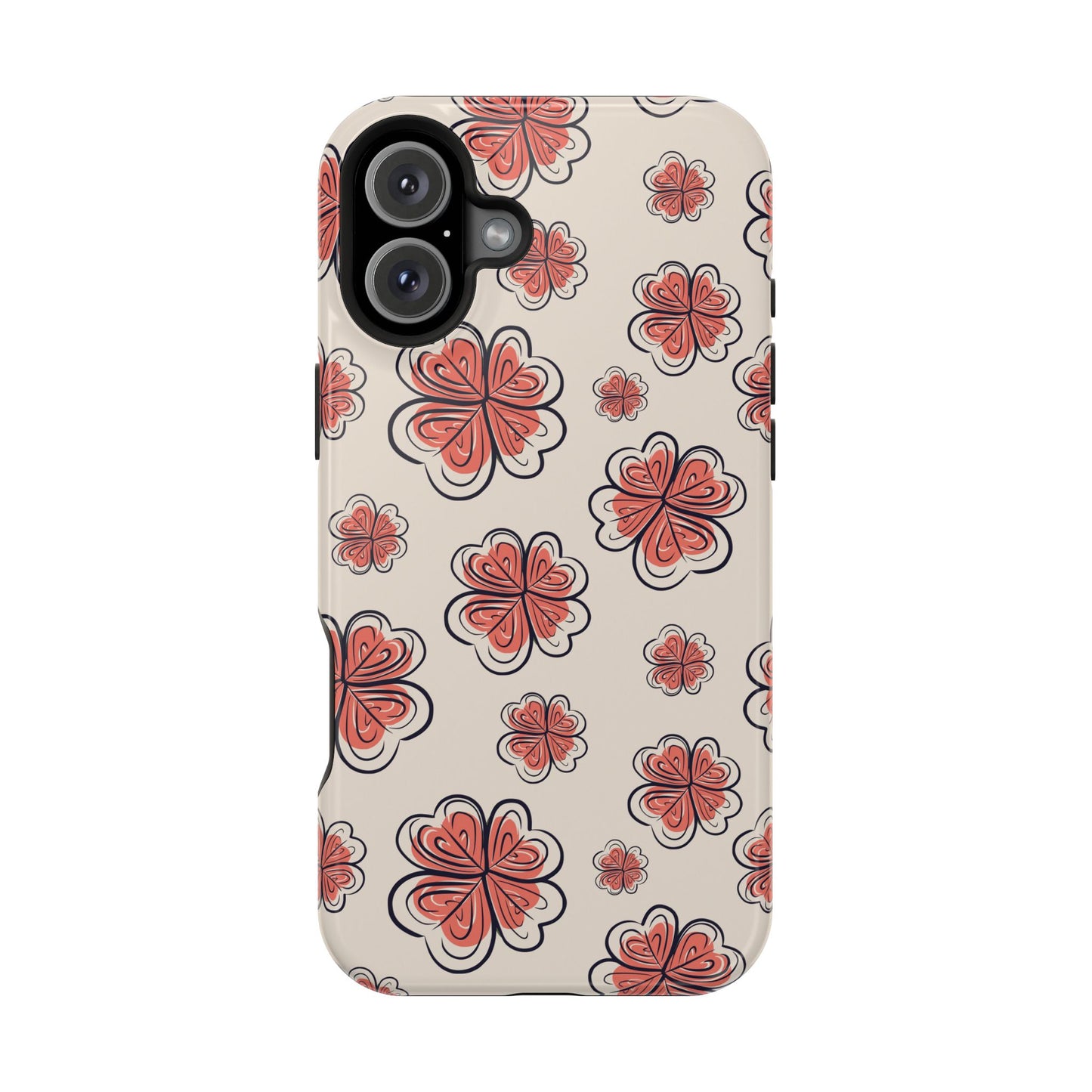 Whimsical Clover Bloom Phone Case – MagSafe Compatible for iPhone & Samsung Galaxy
