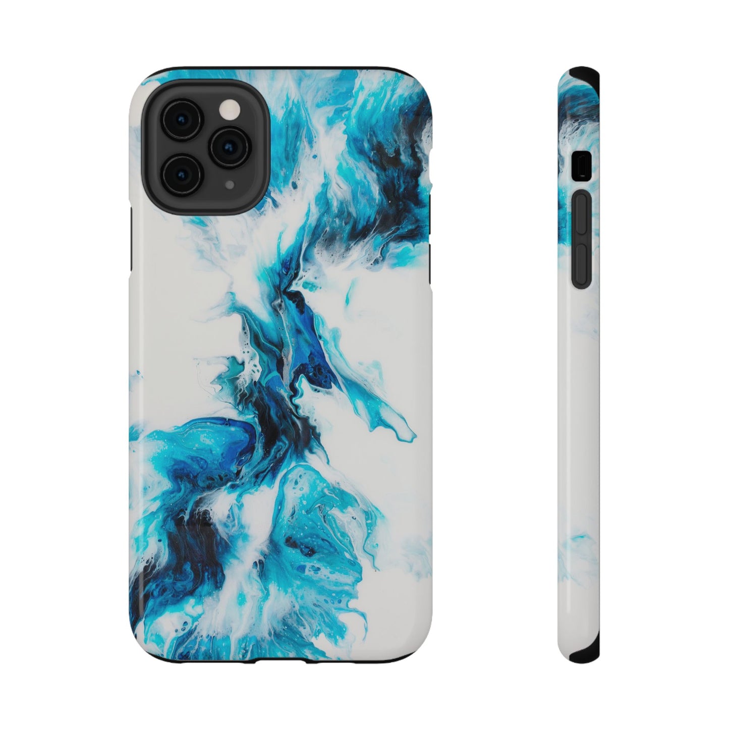 Electric Blue Splash Marble Phone Case – MagSafe Compatible for iPhone & Samsung Galaxy