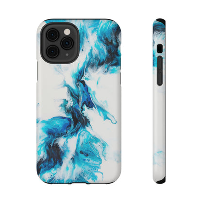 Electric Blue Splash Marble Phone Case – MagSafe Compatible for iPhone & Samsung Galaxy