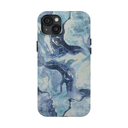 Blue Marble Abstract iPhone Case –  iPhone 16-11 All Sizes - MagSafe Compatible