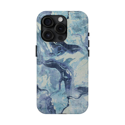 Blue Marble Abstract iPhone Case –  iPhone 16-11 All Sizes - MagSafe Compatible