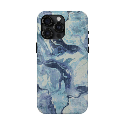 Blue Marble Abstract iPhone Case –  iPhone 16-11 All Sizes - MagSafe Compatible