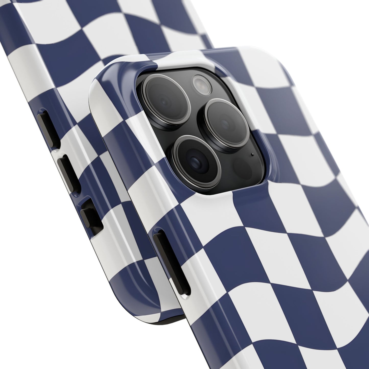 Blue Checkered Tough Phone Case - iPhone 15-11 All Sizes