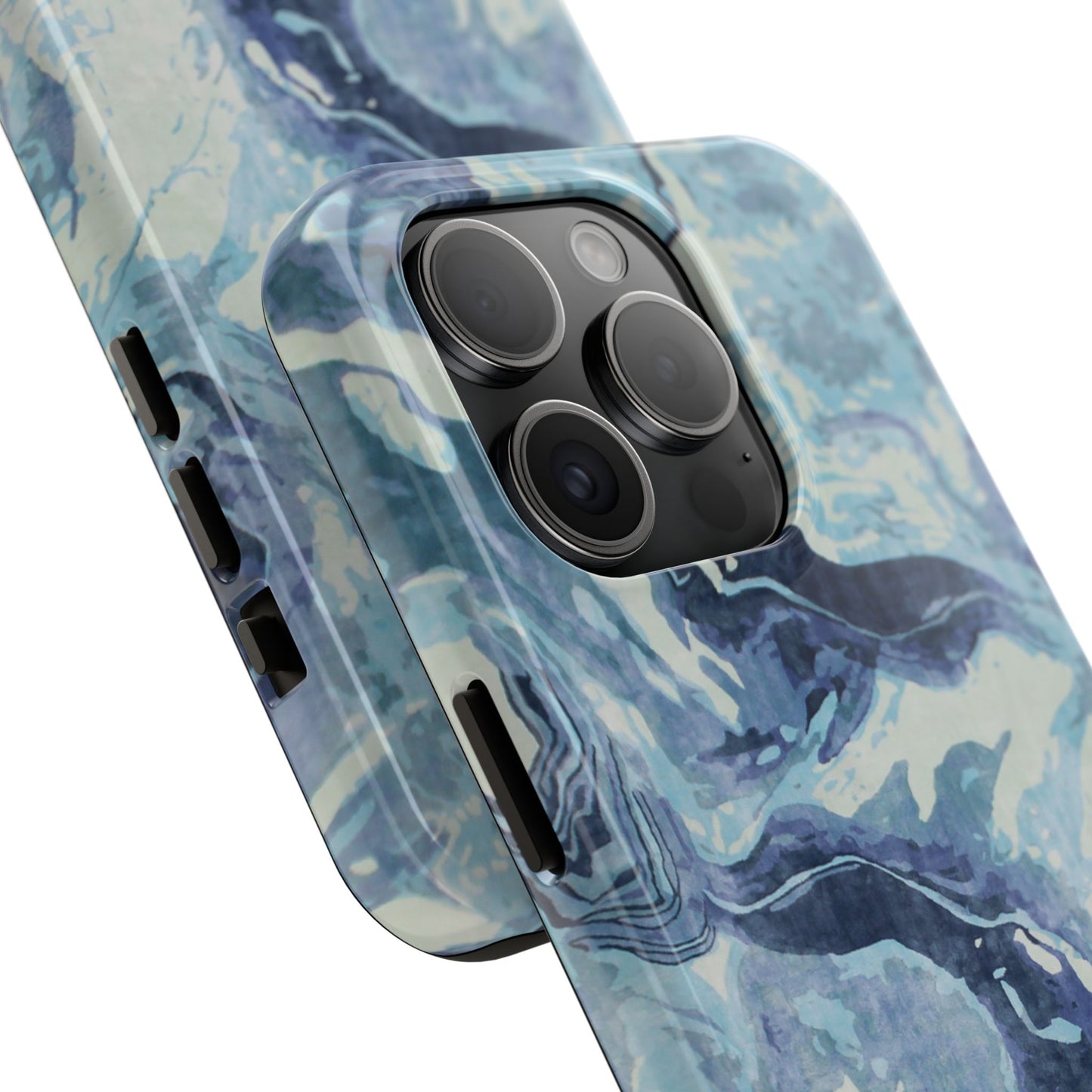 Blue Marble Abstract iPhone Case –  iPhone 16-11 All Sizes - MagSafe Compatible