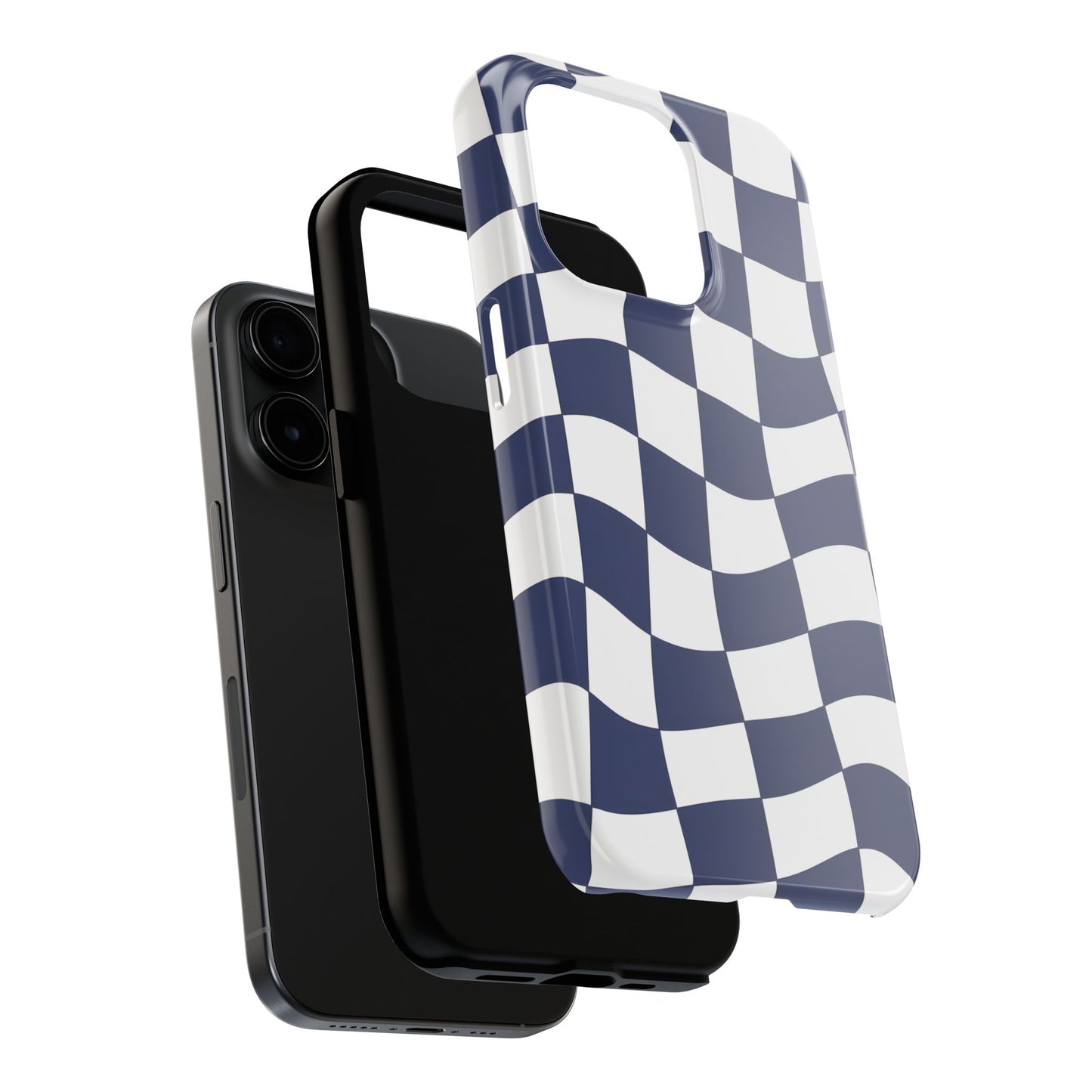 Blue Checkered Tough Phone Case - iPhone 15-11 All Sizes