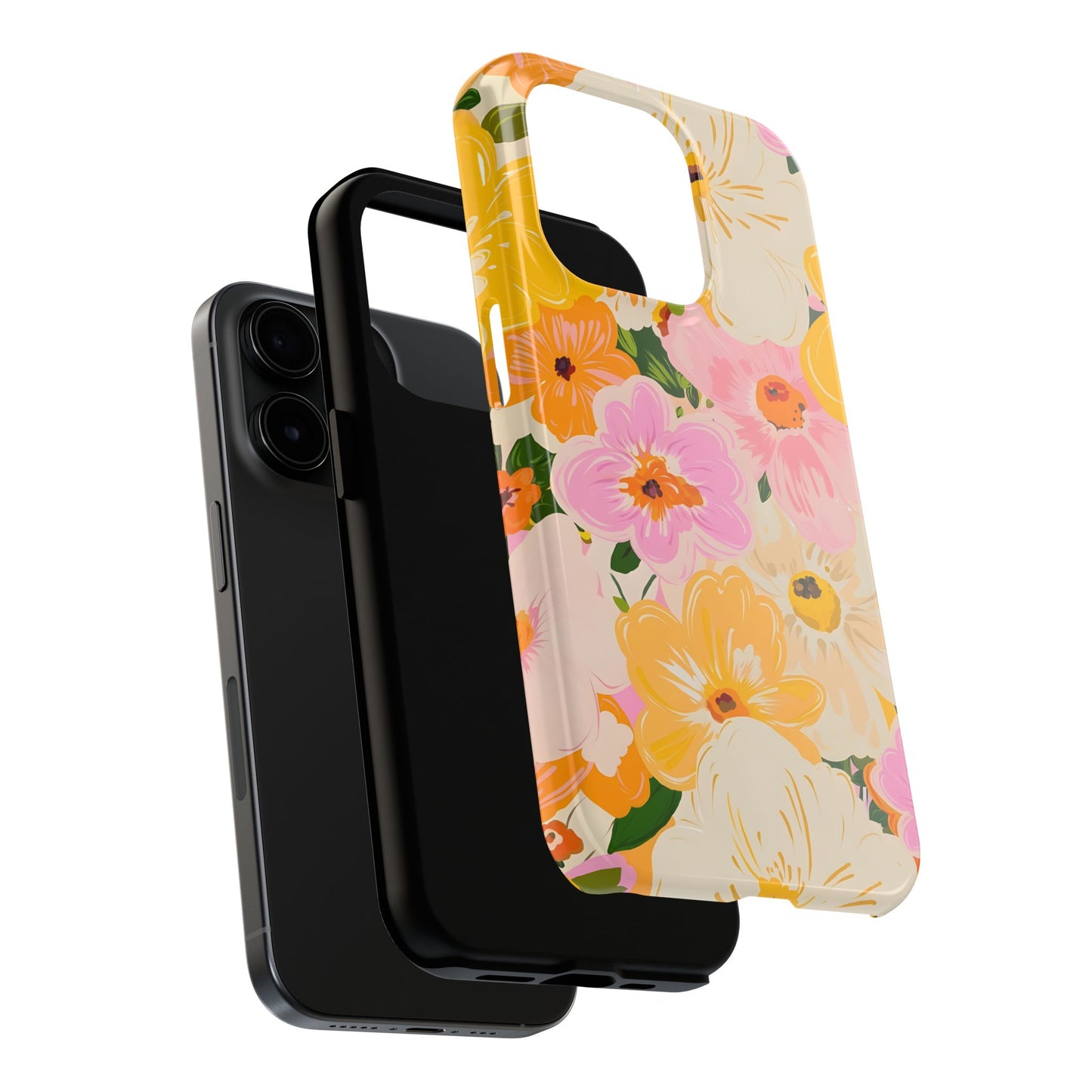 Pink & Yellow Floral iPhone Case - iPhone 15-11 All Sizes