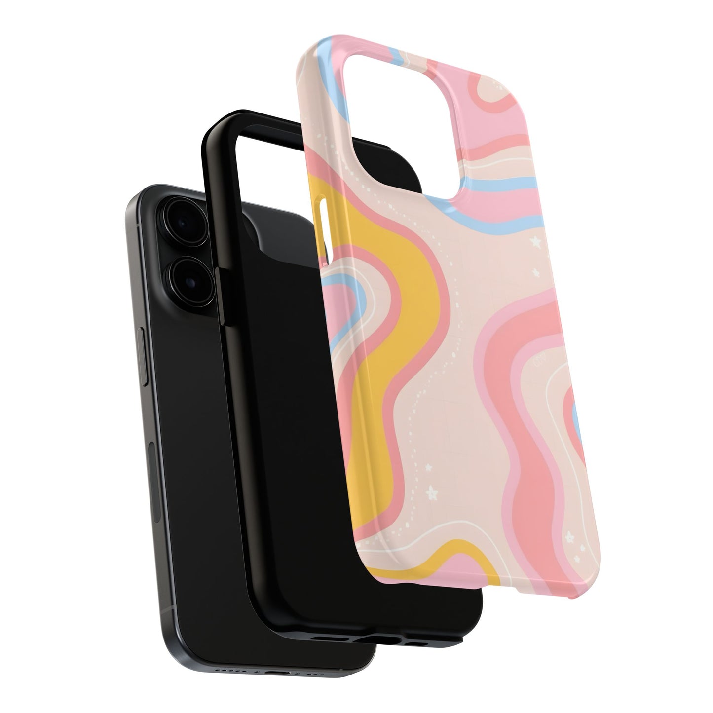 Retro Pastel Swirl iPhone Case – Stylish Design with Enhanced Protection - iPhone 11-16 MagSafe