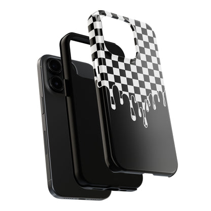 Melting Checkered Tough Case - iPhone 15-11 All Sizes