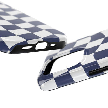 Blue Checkered Tough Phone Case - iPhone 15-11 All Sizes