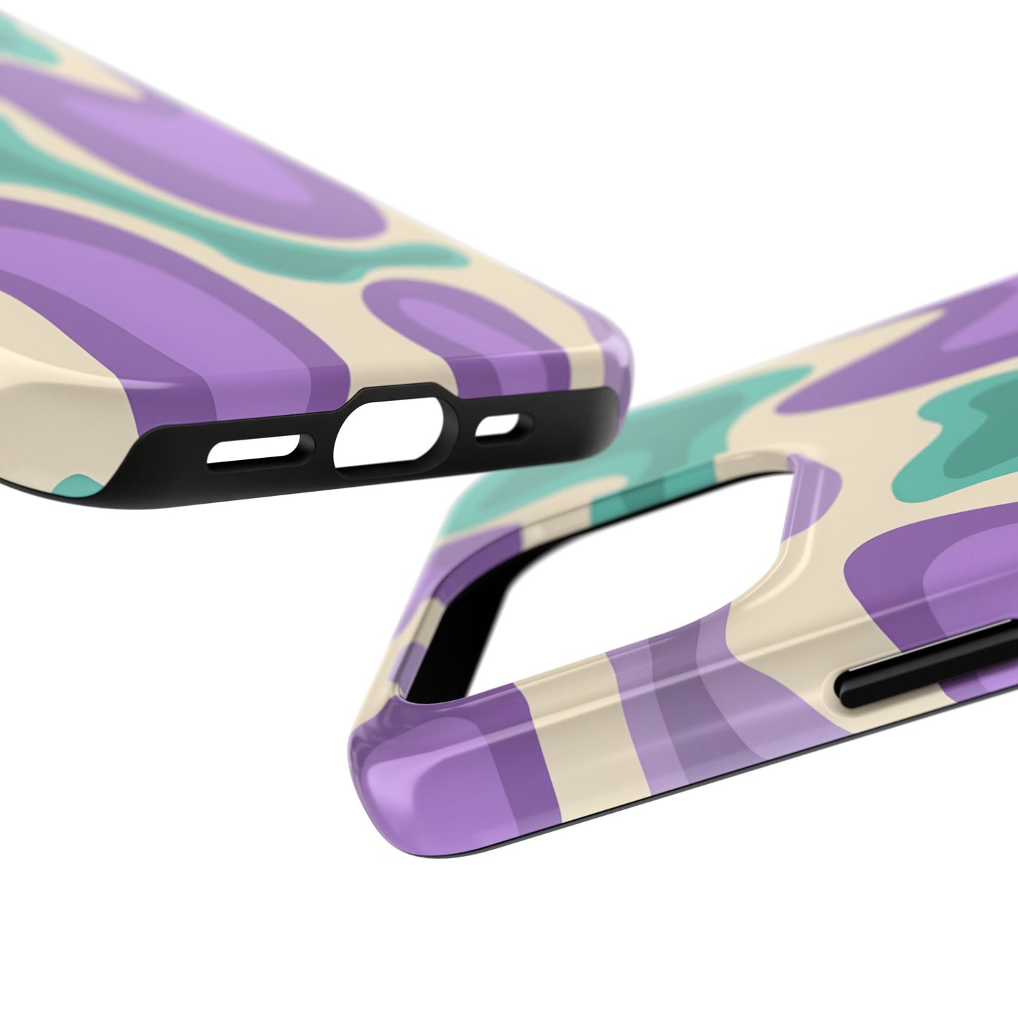 Purple And Turquoise Tough iPhone Case - iPhone 15-11 All Sizes