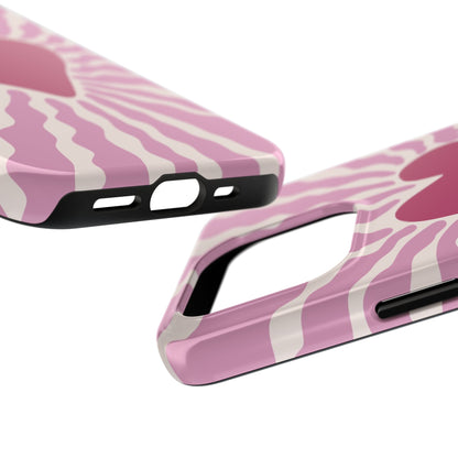 Cute Pink Heart Graphic Phone Case - iPhone 11-15 All Sizes