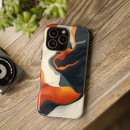 Topographical Abstract Wave Phone Case – MagSafe Compatible for iPhone & Samsung Galaxy