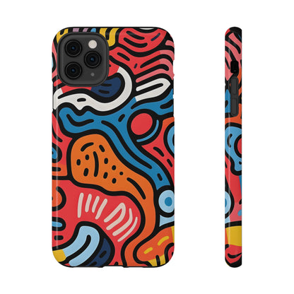 Bold Abstract Doodle Phone Case – MagSafe Compatible for iPhone & Samsung Galaxy