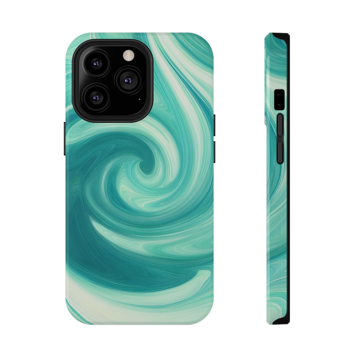 Turquoise Swirl Abstract Phone Case – MagSafe Compatible for iPhone & Samsung Galaxy
