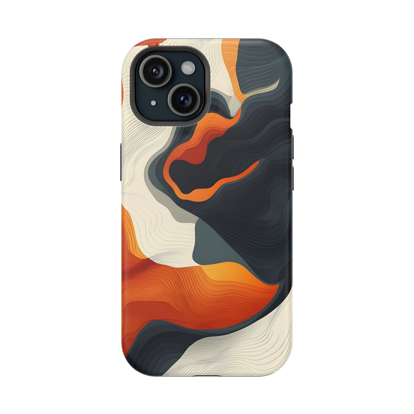 Topographical Abstract Wave Phone Case – MagSafe Compatible for iPhone & Samsung Galaxy