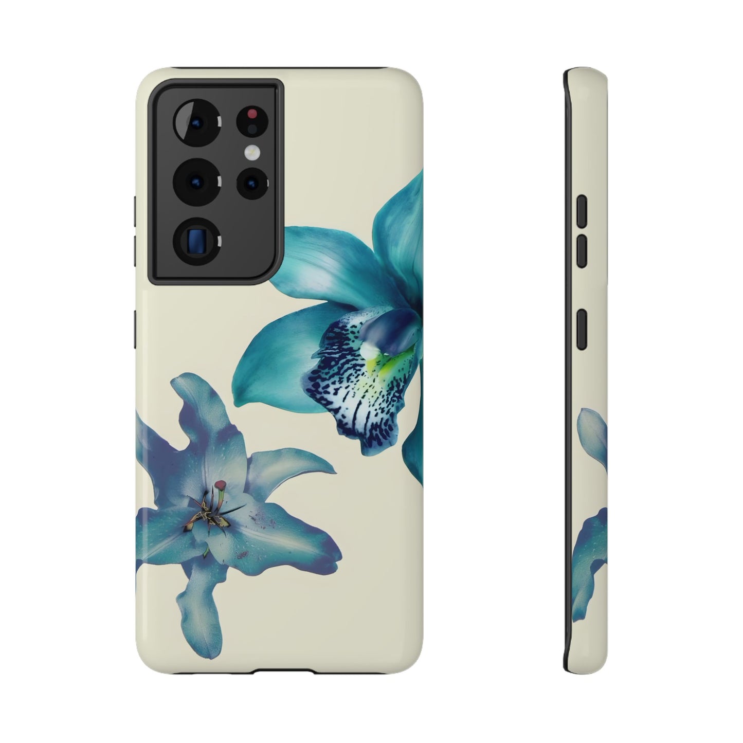 Blue Orchid Floral Phone Case – MagSafe Compatible for iPhone & Samsung Galaxy